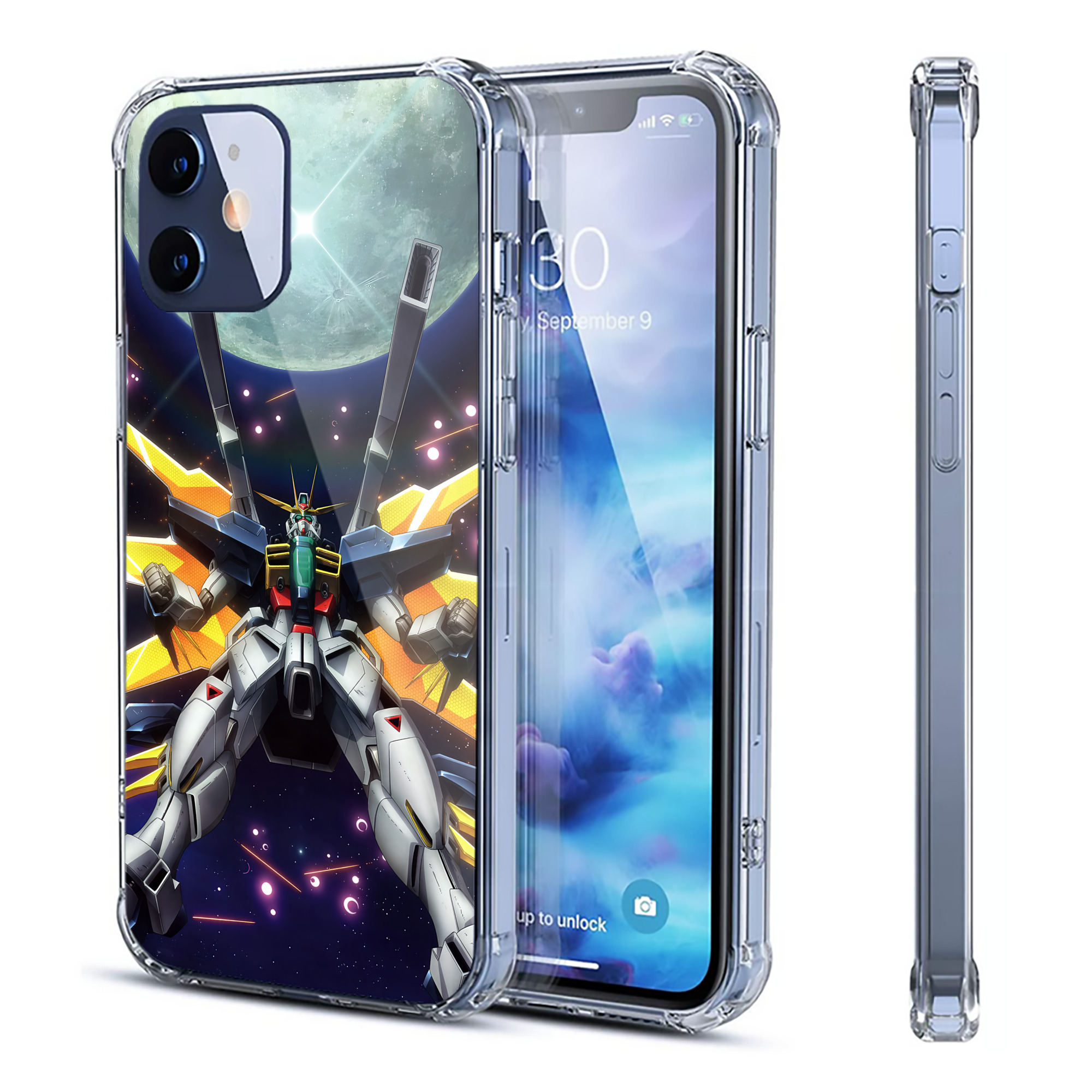 （画像用） 機動戦士ガンダム Mobile Suit Gundam 【iPhone 12シリーズ対応】透明スマホケース（クリアソフトケース）